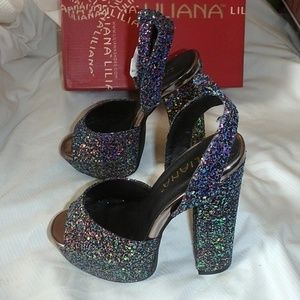 Liliana GRAZIE-1A Fuchsia Platform Open Toe Shoes